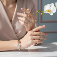 "Lily Grace" Jewelry Set – Bracelet & Ring | Silver & Gold