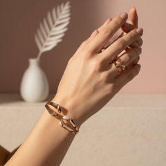 "Lily Grace" Jewelry Set – Bracelet & Ring | Silver & Gold