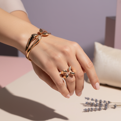 "Lily Grace" Jewelry Set – Bracelet & Ring | Silver & Gold