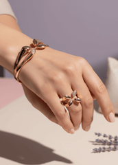 "Lily Grace" Jewelry Set – Bracelet & Ring | Silver & Gold