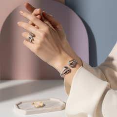 "Lily Grace" Jewelry Set – Bracelet & Ring | Silver & Gold