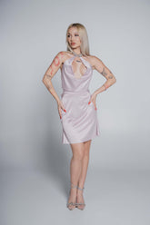 Rochie mini mătase cu bijuterie Bling Enchant by Sia House Sia House pentru femei elegante