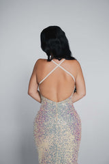 Bling Siren - Rochie sirenă cu paiete multicolore Sia House Sia House pentru femei elegante