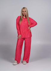 Compleu Allure satinat plisat 2 piese Sia House pentru femei elegante