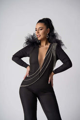 Salopeta Adnana elegantă cu lanțuri din strasuri - Sia House Sia House pentru femei elegante