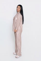 Compleu Allure satinat plisat 2 piese – Sia House