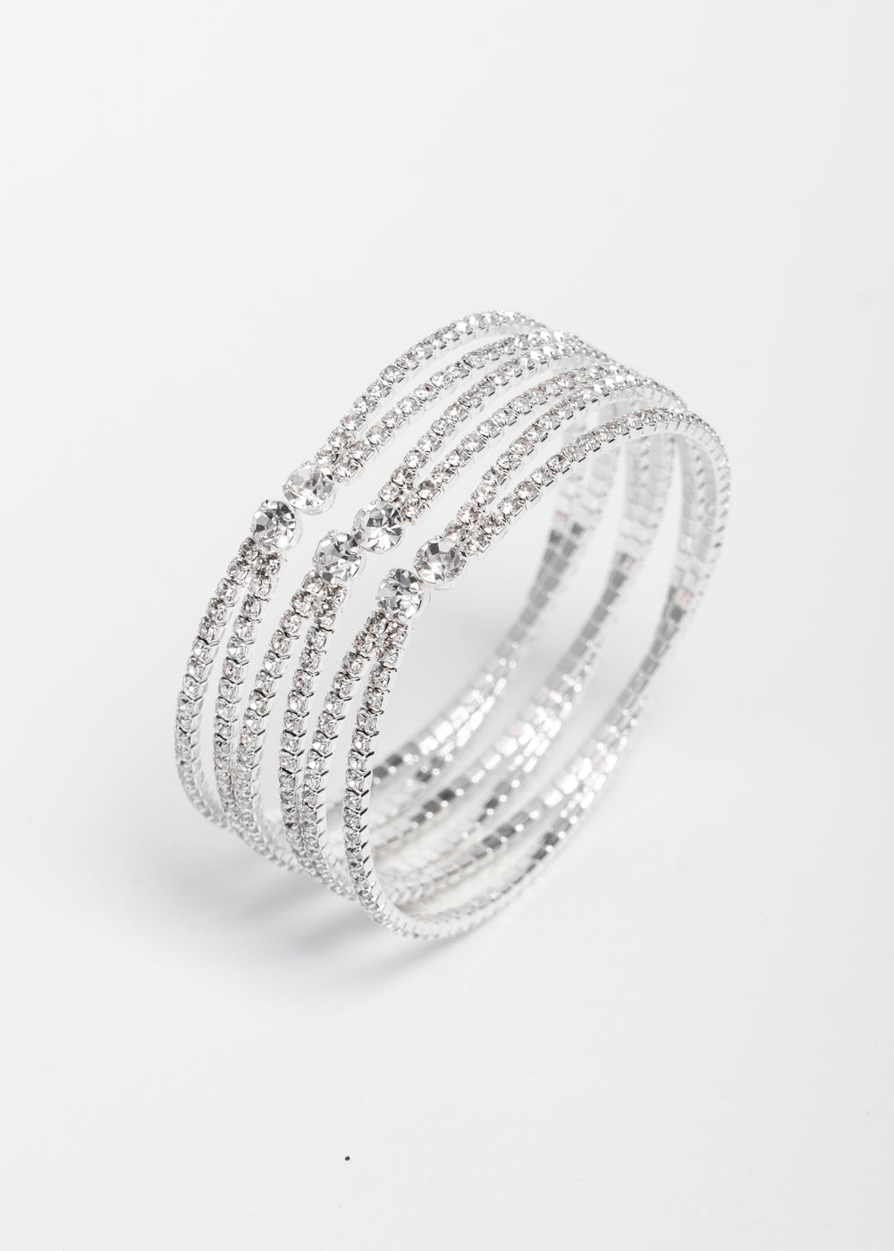 Brățara Glam Spark Argintie cu Cristale Strălucitoare Sia House pentru femei elegante