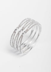 Brățara Glam Spark Argintie cu Cristale Strălucitoare Sia House pentru femei elegante