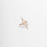 Double star statement ring with crystals – gold / silver