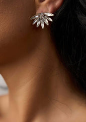 Cercei Elisa asimetrici cu cristale argintii Sia House pentru femei elegante