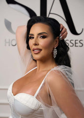 Cercei Miriam cu Perle și Cristale Argintii - Sia House Sia House pentru femei elegante