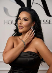 Cercei Daisy cu cristale argintii Sia House pentru femei elegante