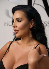 Cercei Galatea din cristale argintii Sia House pentru femei elegante