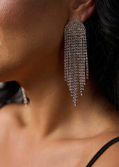 Cercei Lea cu 11 șiraguri de cristale argintii - Sia House Sia House pentru femei elegante