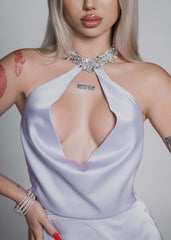 Bling Enchant jeweled silk mini dress