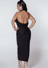 Bling Mirage crystal lycra midi dress