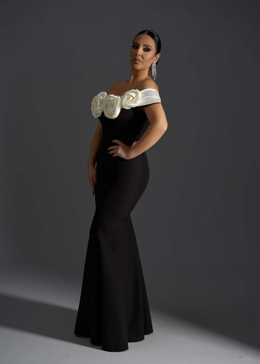 Blush Affair - Rochie lungă tip sirenă off-shoulder Sia House Sia House pentru femei elegante