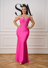 Rochie Mirabelle de seară din lycra roz intens - Sia House Sia House pentru femei elegante