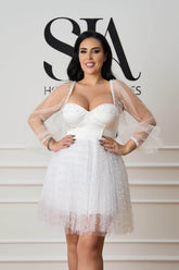 Rochie Teresa din tull cu perle - Sia House Of Dresses Sia House pentru femei elegante