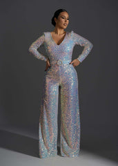 Cosmic Spark - Salopetă elegantă cu paiete multicolore Sia House Sia House pentru femei elegante