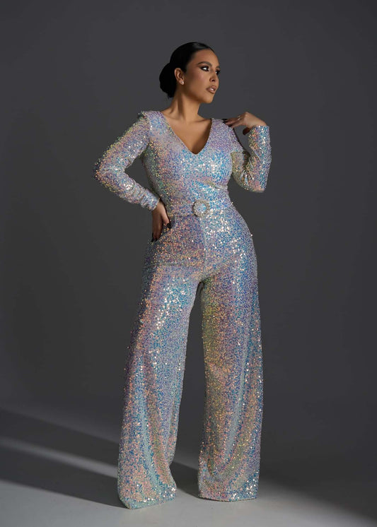 Cosmic Spark - Salopetă elegantă cu paiete multicolore Sia House Sia House pentru femei elegante