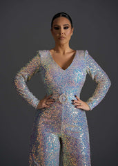 Cosmic Spark - Salopetă elegantă cu paiete multicolore Sia House Sia House pentru femei elegante