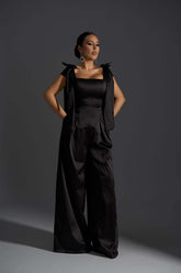 Salopeta Stiletto Kiss elegantă din tafta neagră - Sia House Sia House pentru femei elegante