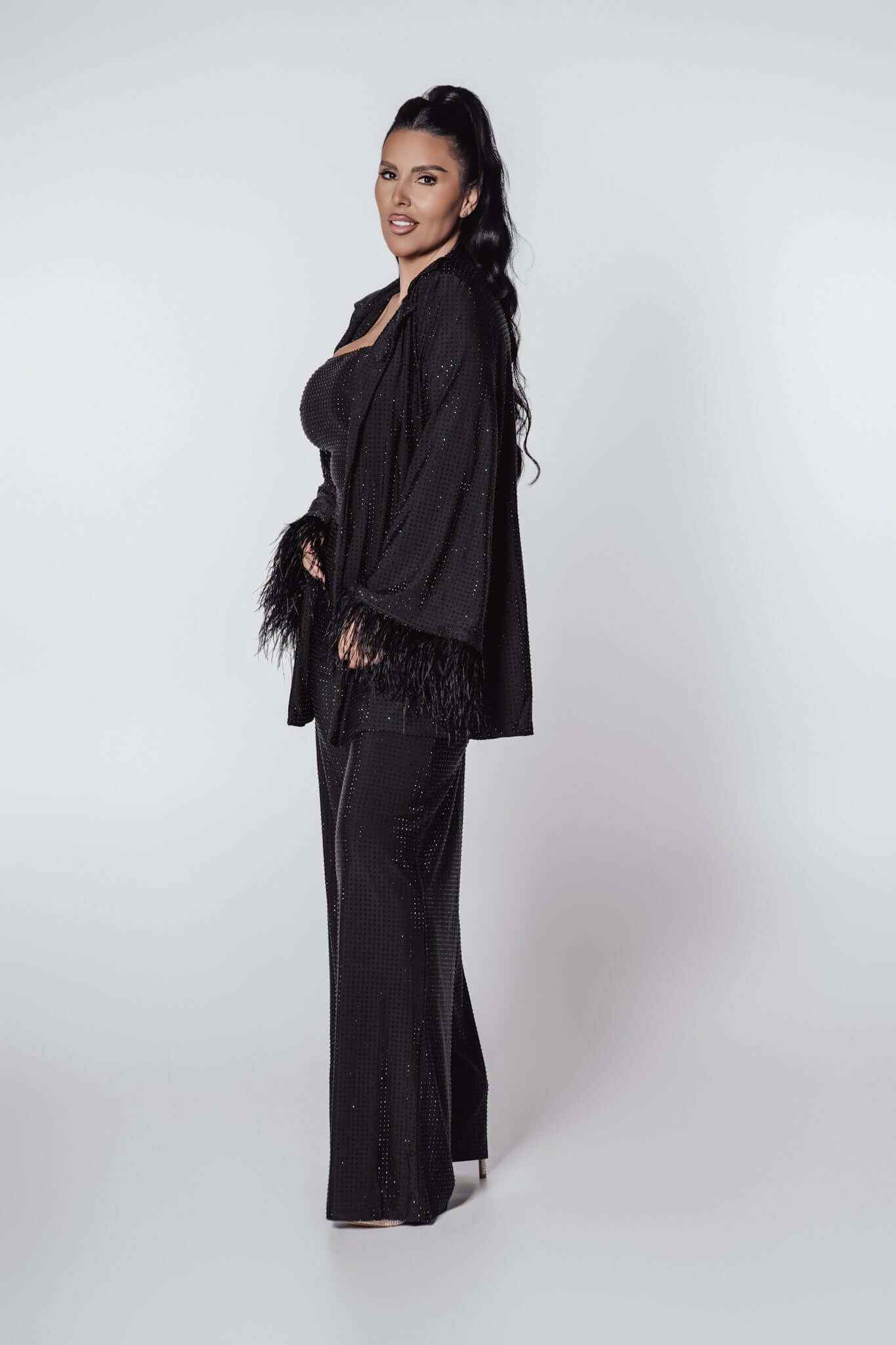 Bling Miray crystal lycra suit - 3 pieces