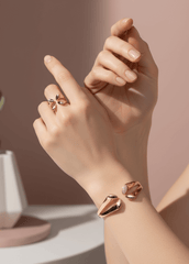 "Lily Grace" Jewelry Set – Bracelet &amp; Ring | Silver &amp; Gold