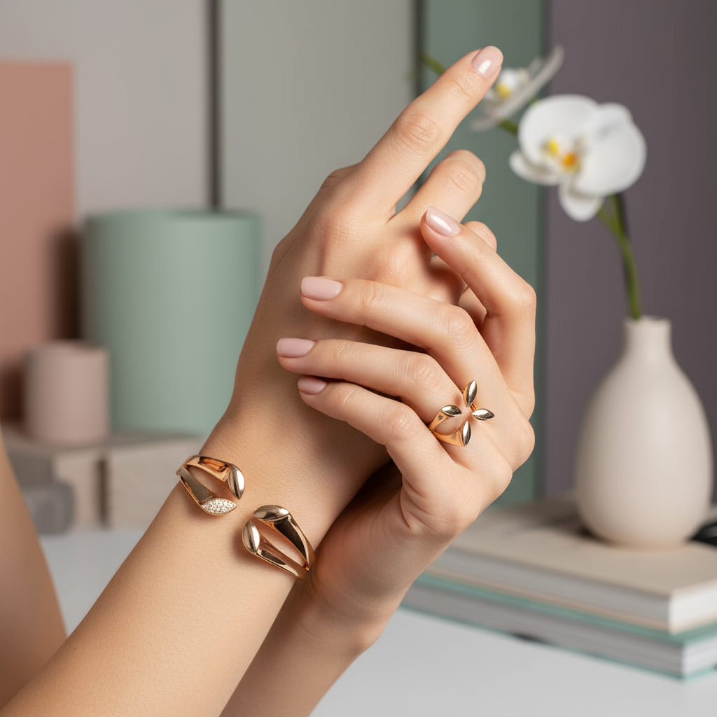 "Lily Grace" Jewelry Set – Bracelet &amp; Ring | Silver &amp; Gold