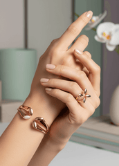 "Lily Grace" Jewelry Set – Bracelet &amp; Ring | Silver &amp; Gold