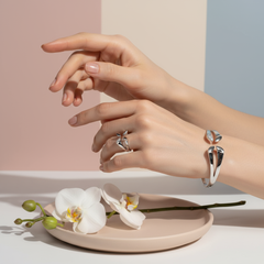 "Lily Grace" Jewelry Set – Bracelet &amp; Ring | Silver &amp; Gold