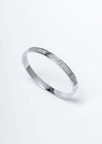 Set SIA Screw Luxury brățară unisex argintie cu cristale, design screw, accesoriu statement elegant