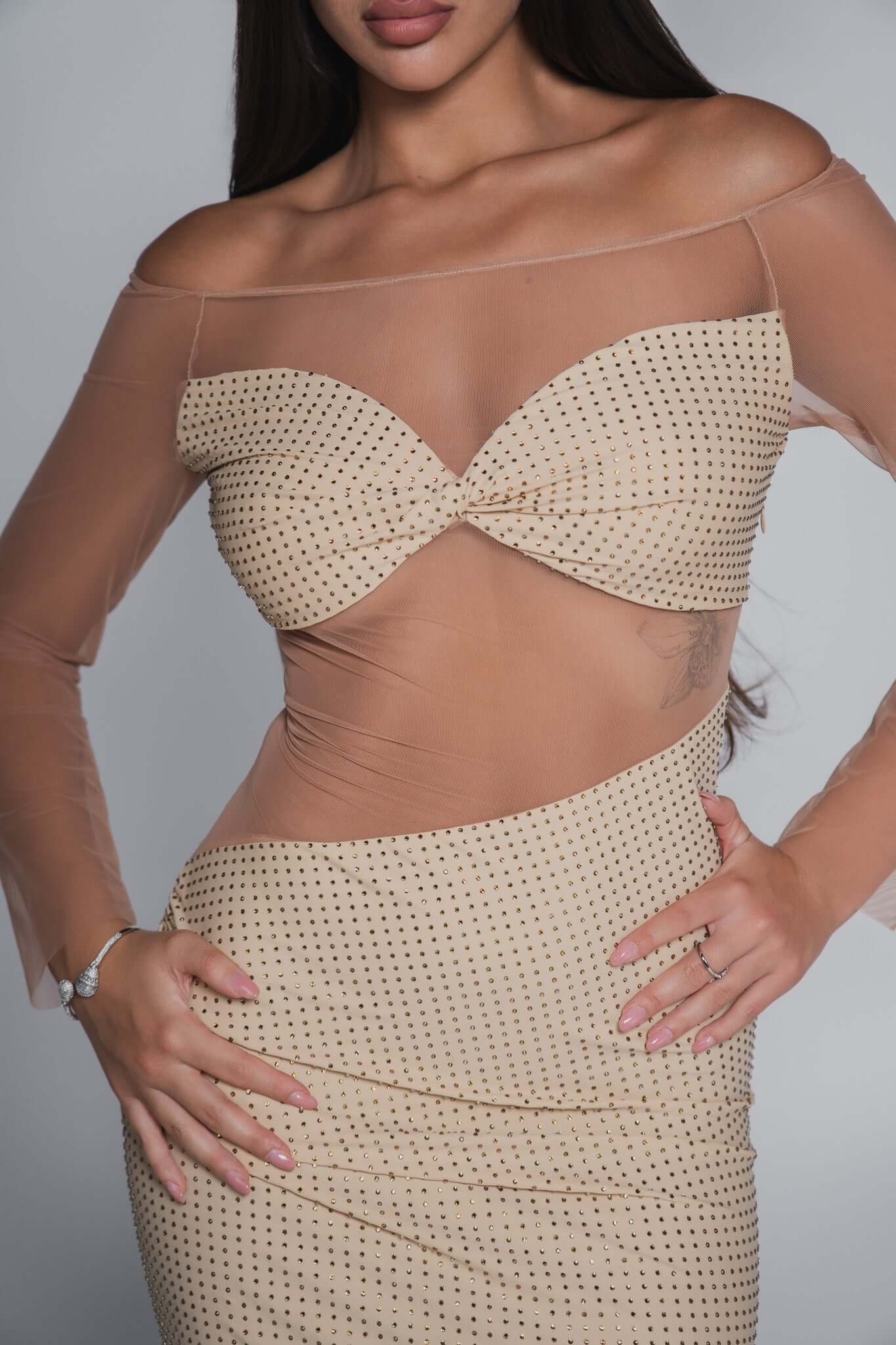 Bling Goddess crystal lycra dress