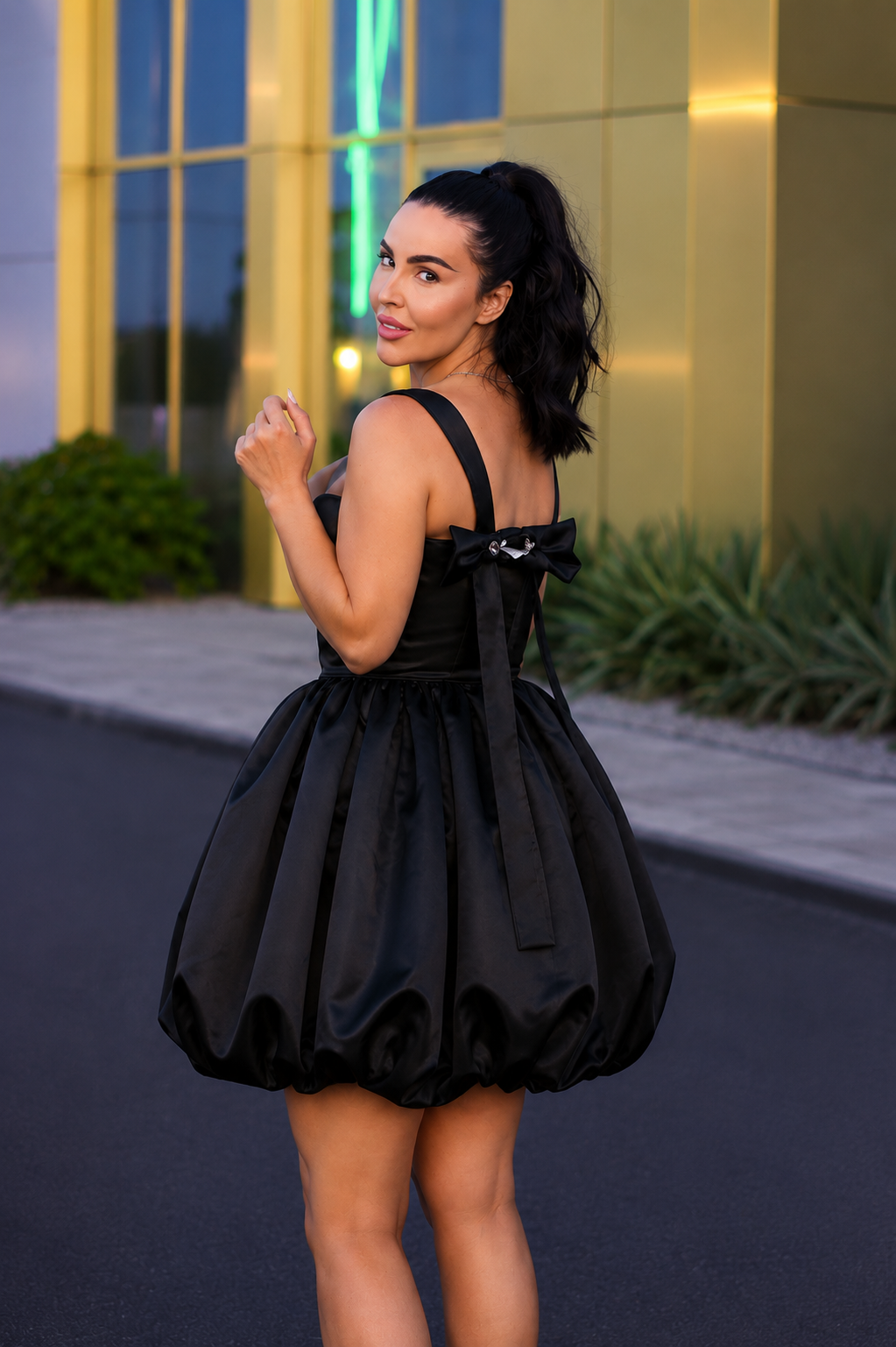Baby Boo – Rochie mini bubble cu fundițe la spate
