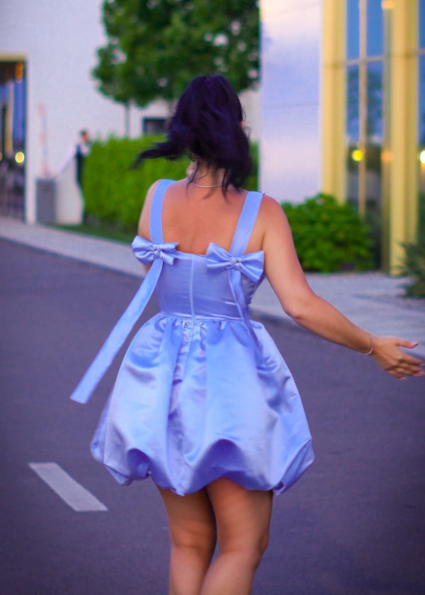 Baby Boo – Rochie mini bubble cu fundițe la spate