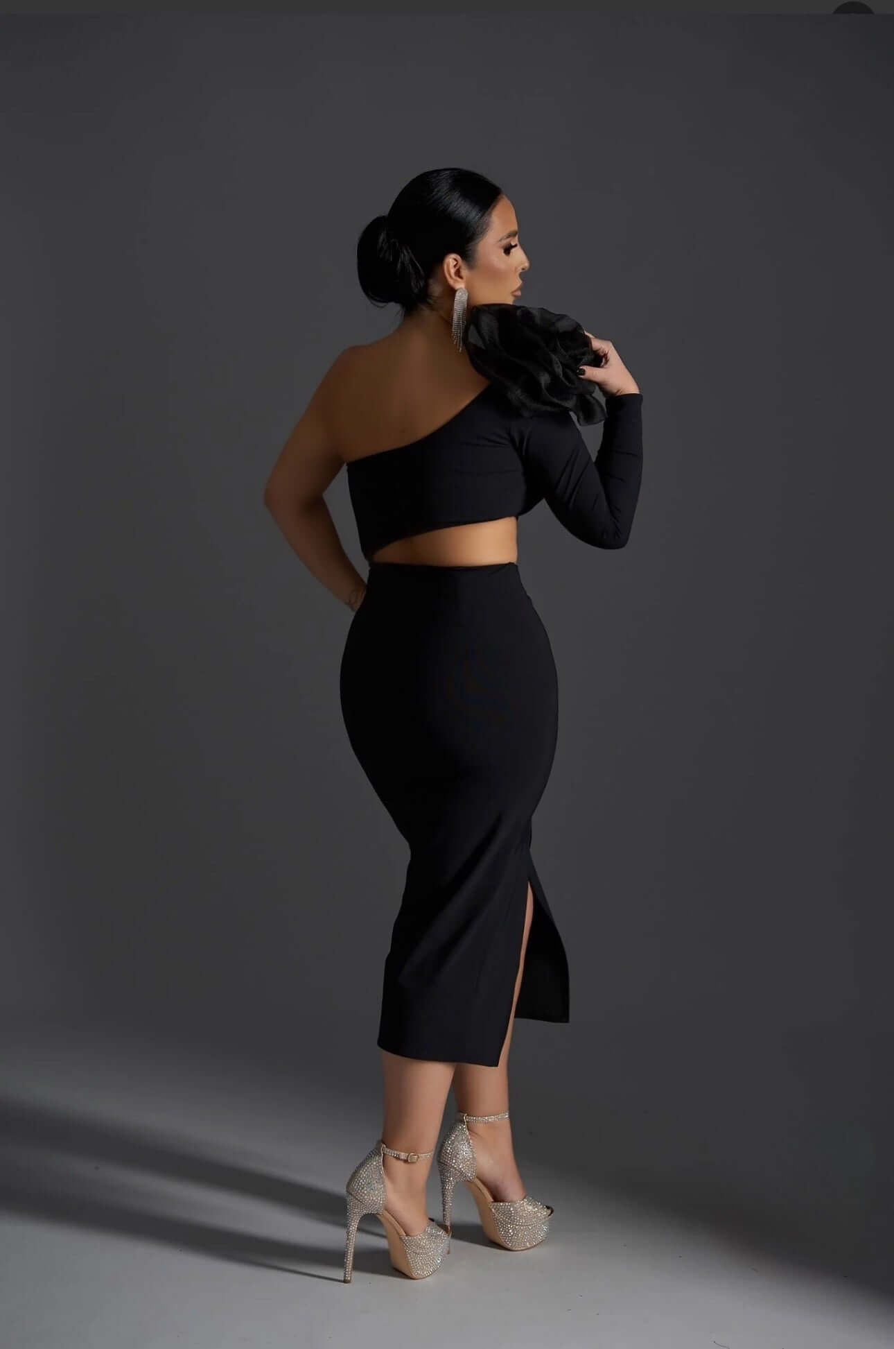 Obsidian Flame Midi Dress