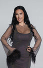 Bling Diva crystal and feather mesh dress