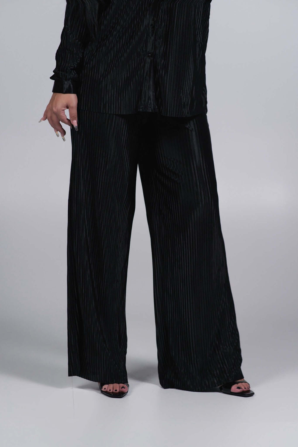 Compleu Allure satinat plisat 2 piese Sia House pentru femei elegante