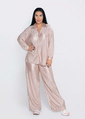 SIA Allure - compleu satinat plisat 2 piese