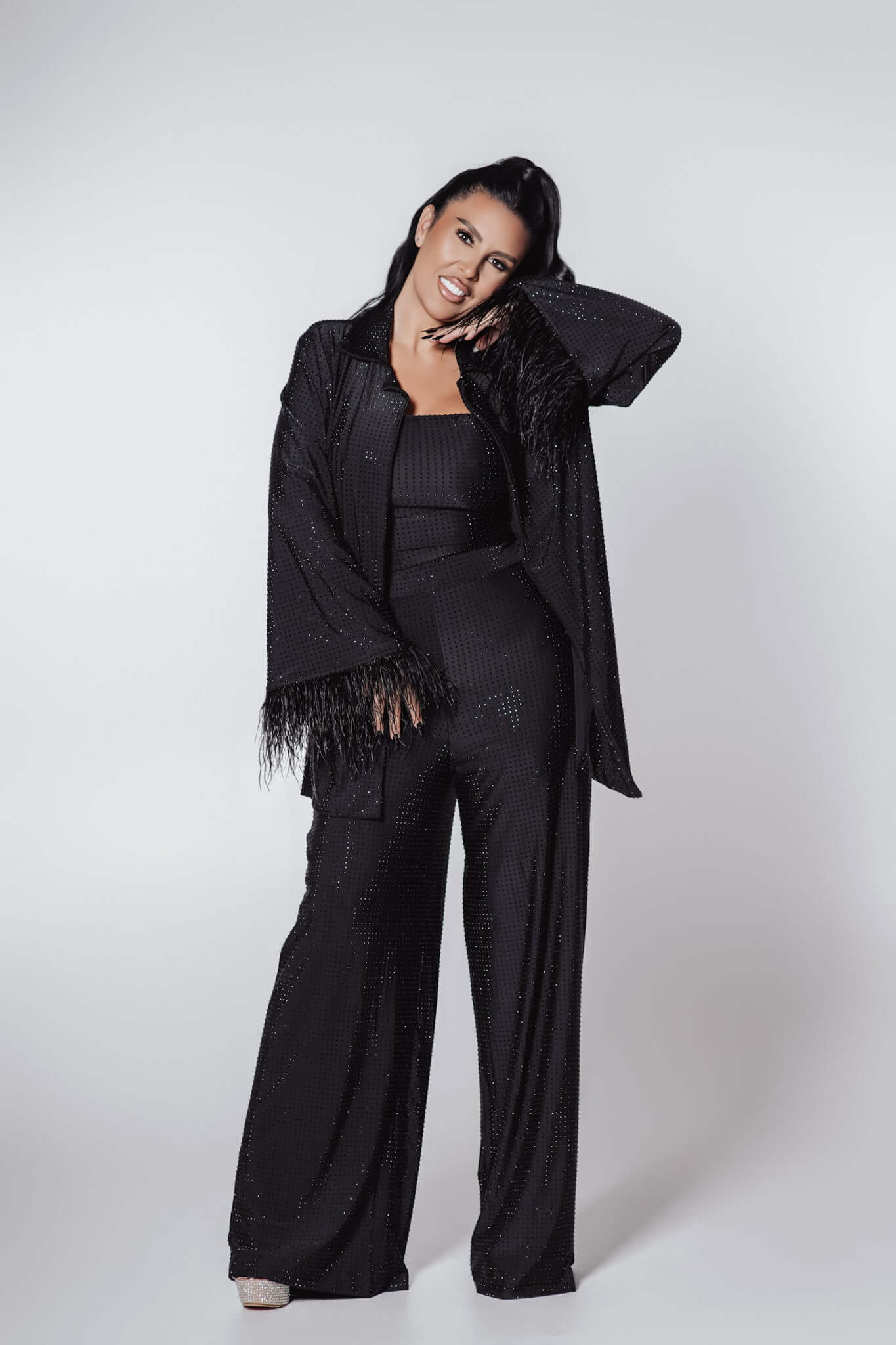 Bling Miray crystal lycra suit - 3 pieces