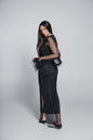 Bling Diva crystal and feather mesh dress
