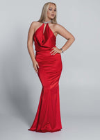 Rochie lungă mătase cu bijuterie Bling Enchant Sia House pentru femei elegante