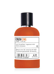 Sticlă de parfum Crush Zing 100ml cu etichetă alb-negru, disponibil pentru precomandă cu reducere specială.
