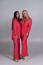 Compleu Allure satinat plisat 2 piese