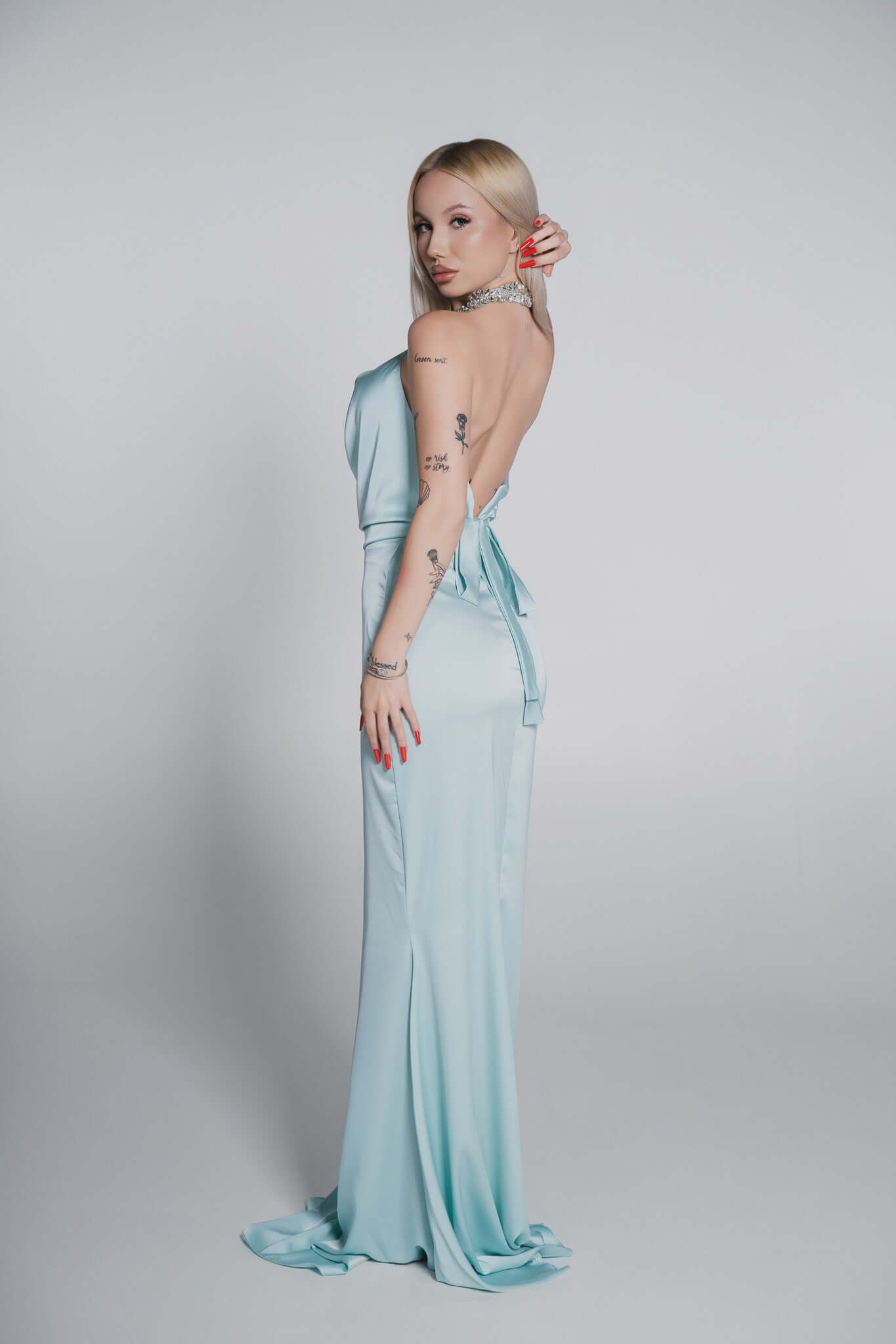 Bling Enchant long silk jewel dress