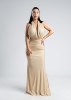 Rochie lycra cristale derapaj și decolteu V - SERENNE