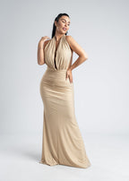 Rochie lycra cristale derapaj și decolteu V - SERENNE