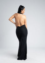 Rochie lycra cristale derapaj și decolteu V - SERENNE