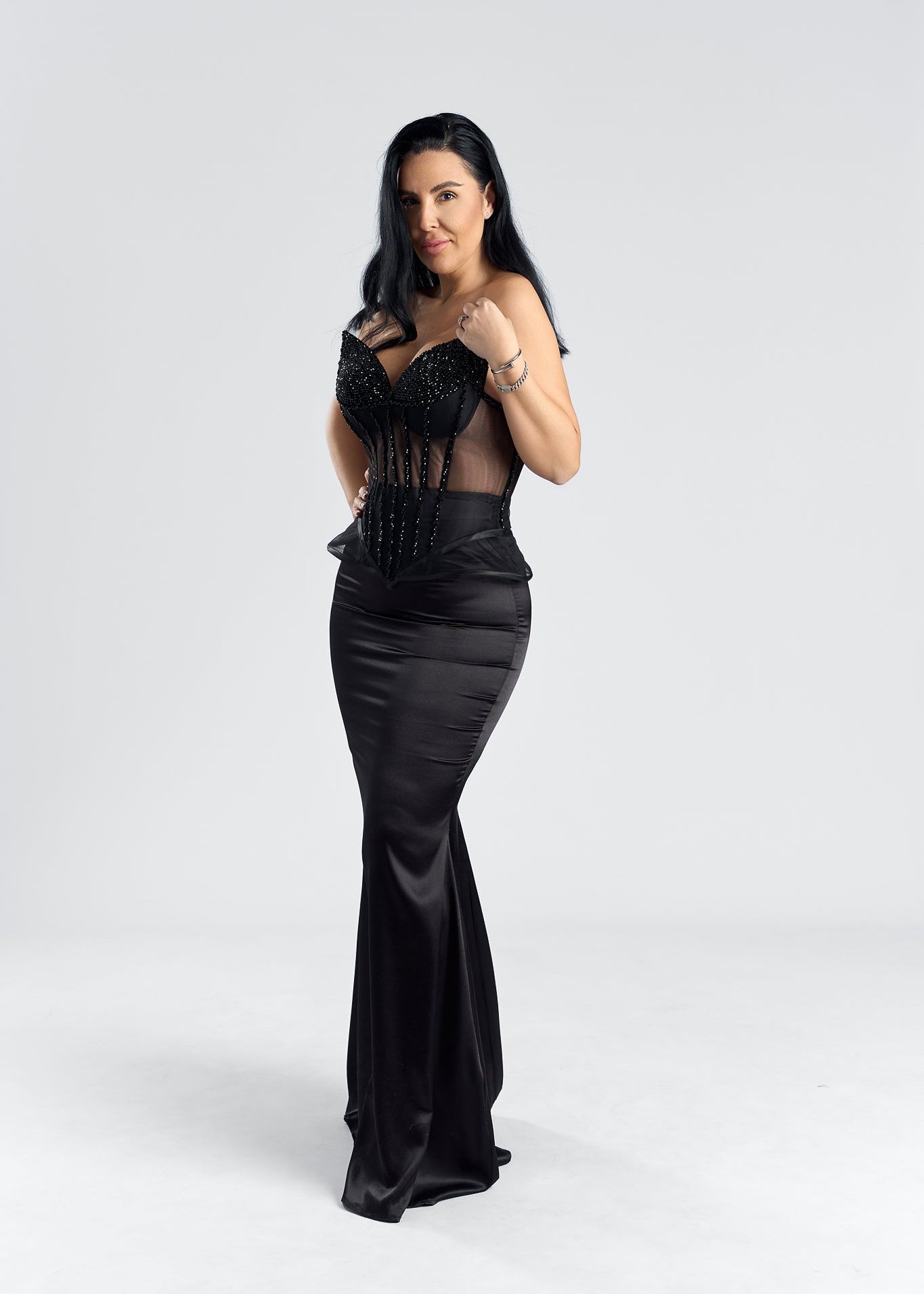 Rochie lunga cu corset & detalii transparente - "THAT GIRL" Secondary image
